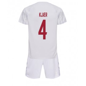 Camisetas Dinamarca Simon Kjaer 4 Segunda Copa Mundial 2022 - Niño (+ Pantalones)